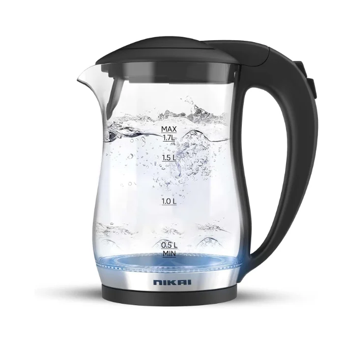 غلاية موية كهربائية نيكاى 1.7 لتر 2200 وات - زجاج غلاية موية كهربائية نيكاى 1.7 لتر 2200 وات - زجاج