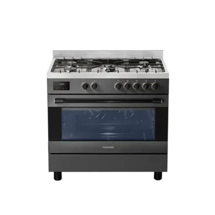 فرن غاز توشيبا 5 عيون 90 سم شبك عريض - فضي